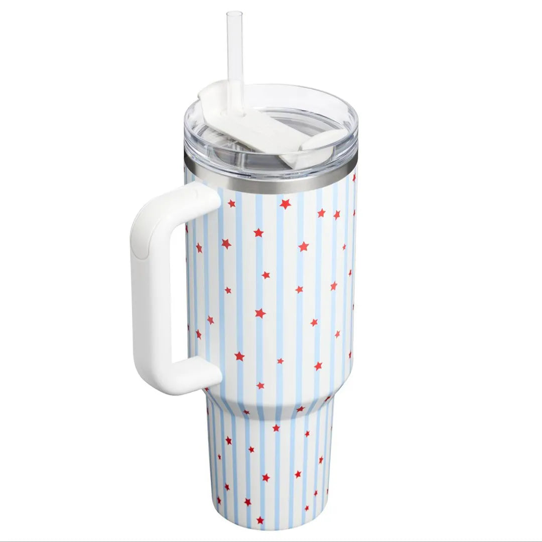 40 Oz Stainless Steel H2.0 FlowState Quencher Tumbler - Starry Stripes